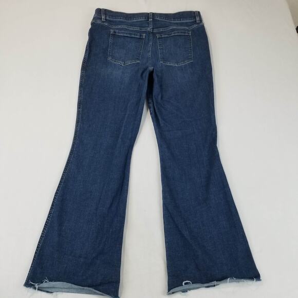 Spanx Shape Jeans Size XL Petite 20327Q Everywhere Flare Raw Hem Midnight Shade - Picture 2 of 10